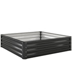 4' x 4' x 1' Galvanized Raised Garden Bed for Vegetables, Black