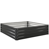 4' x 4' x 1' Galvanized Raised Garden Bed for Vegetables, Black