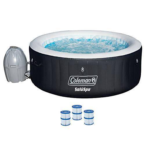 71 Inch Inflatable 4 Person Hot Tub Spa with 3 Filter Cartridges