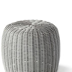 Barrel Woven Pouf in Light Grey (Small)