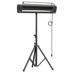 1500W Infrared Standing Patio Heater with Tripod, IP65, 3 Heat Levels, Black