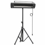 1500W Infrared Standing Patio Heater with Tripod, IP65, 3 Heat Levels, Black