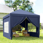 10' x 10' Outdoor Pop Up Party Tent Gazebo with Carrying Bag, Blue