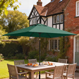 3 x 2 m Garden Parasol with Crank Handle and Tilt Function, Green