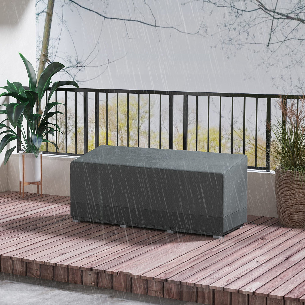 75" x 28.3" x 29.9" Waterproof Patio Sofa Cover, Grey