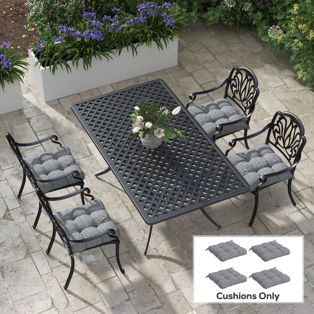 4-Piece Patio Chair Cushions Set with Ties, 19" x 19" x 4"