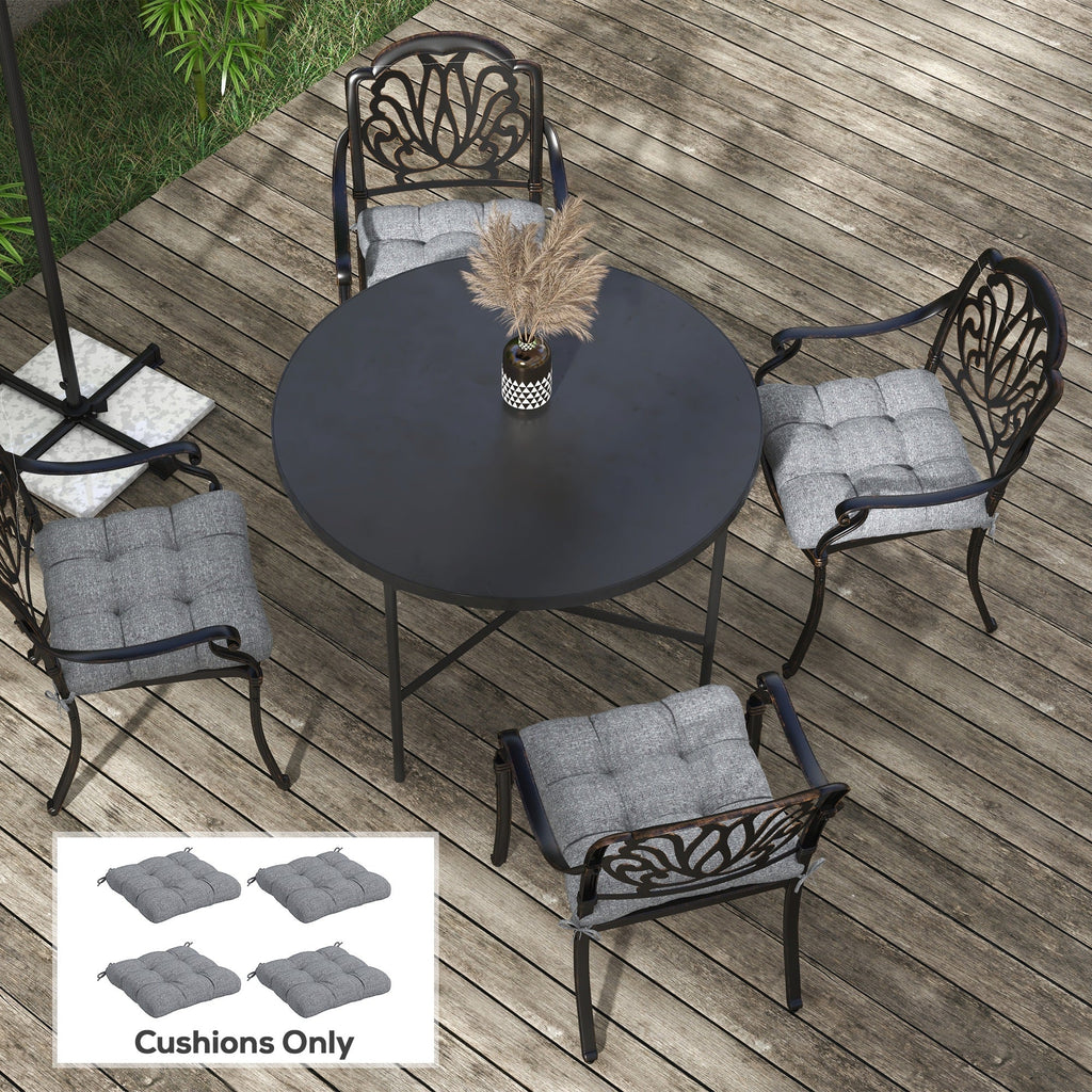 4-Piece Patio Chair Cushions Set with Ties, 19" x 19" x 4"