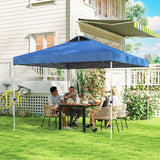 9.8' x 9.8' Pop-Up Canopy with Carrying Bag, Stakes and Ropes, Blue