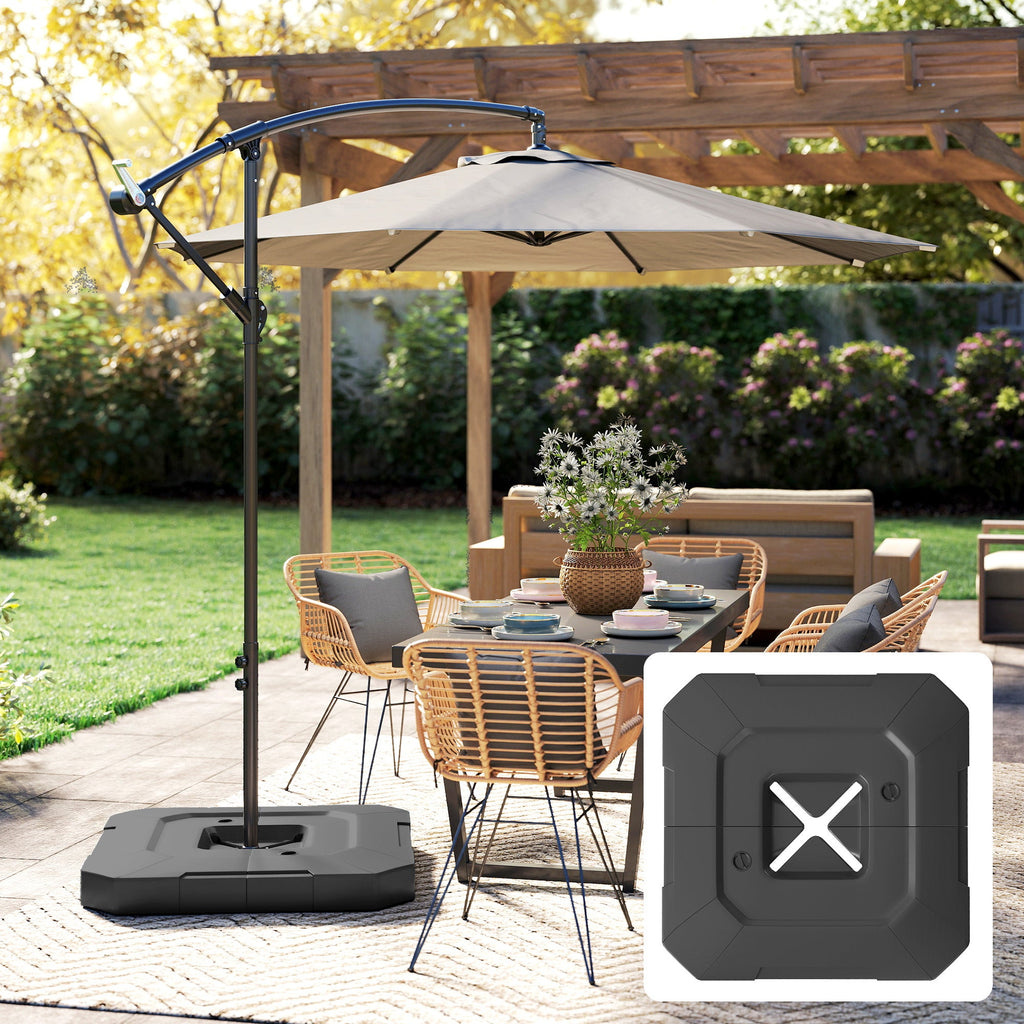 2-Piece Cantilever Umbrella Base Weight Set, 231 lb, Black