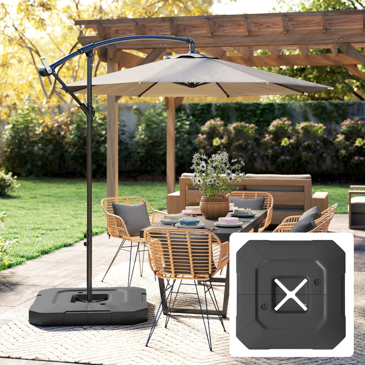 2-Piece Cantilever Umbrella Base Weight Set, 231 lb, Black