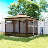 10.7 x 10.7ft Pop-Up Gazebo with Removable Mesh Curtains and UV30 Roof, Beige