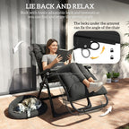 Reclining Zero Gravity Chair with Cushion and Headrest, Black