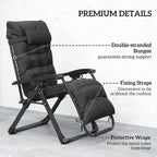 Reclining Zero Gravity Chair with Cushion and Headrest, Black