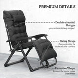 Reclining Zero Gravity Chair with Cushion and Headrest, Black