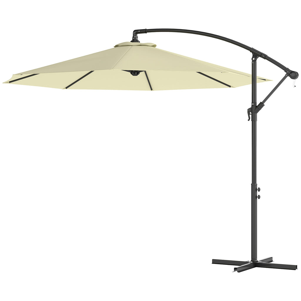 10' Deluxe Patio Umbrella with Crank and Cross Base, Beige