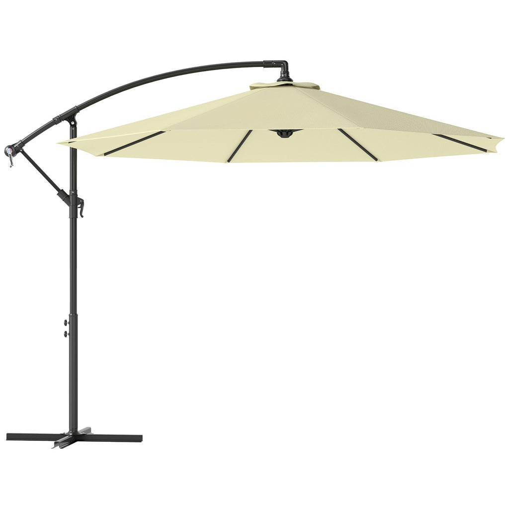 10' Deluxe Patio Umbrella with Crank and Cross Base, Beige