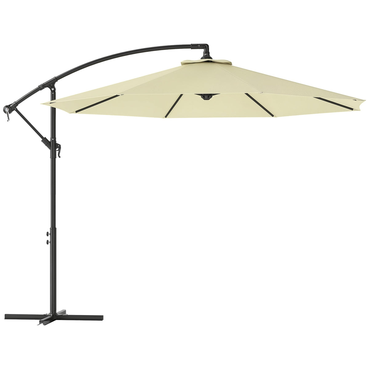 10' Deluxe Patio Umbrella with Crank and Cross Base, Beige