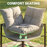 4 Piece Garden Furniture Set with Coffee Table and Thick Cushions, Grey