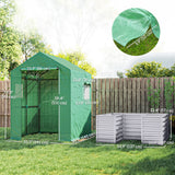 56" x 56" x 75" Raised Garden Bed Greenhouse with PE Cover, Green