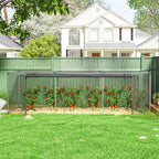 12' x 4' Crop Cage with Zippered Door and Steel Frame, Black