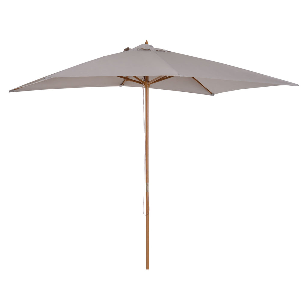 7' x 10' Wooden Patio Umbrella with Top Vent, Grey