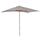 7' x 10' Wooden Patio Umbrella with Top Vent, Grey