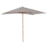 7' x 10' Wooden Patio Umbrella with Top Vent, Grey