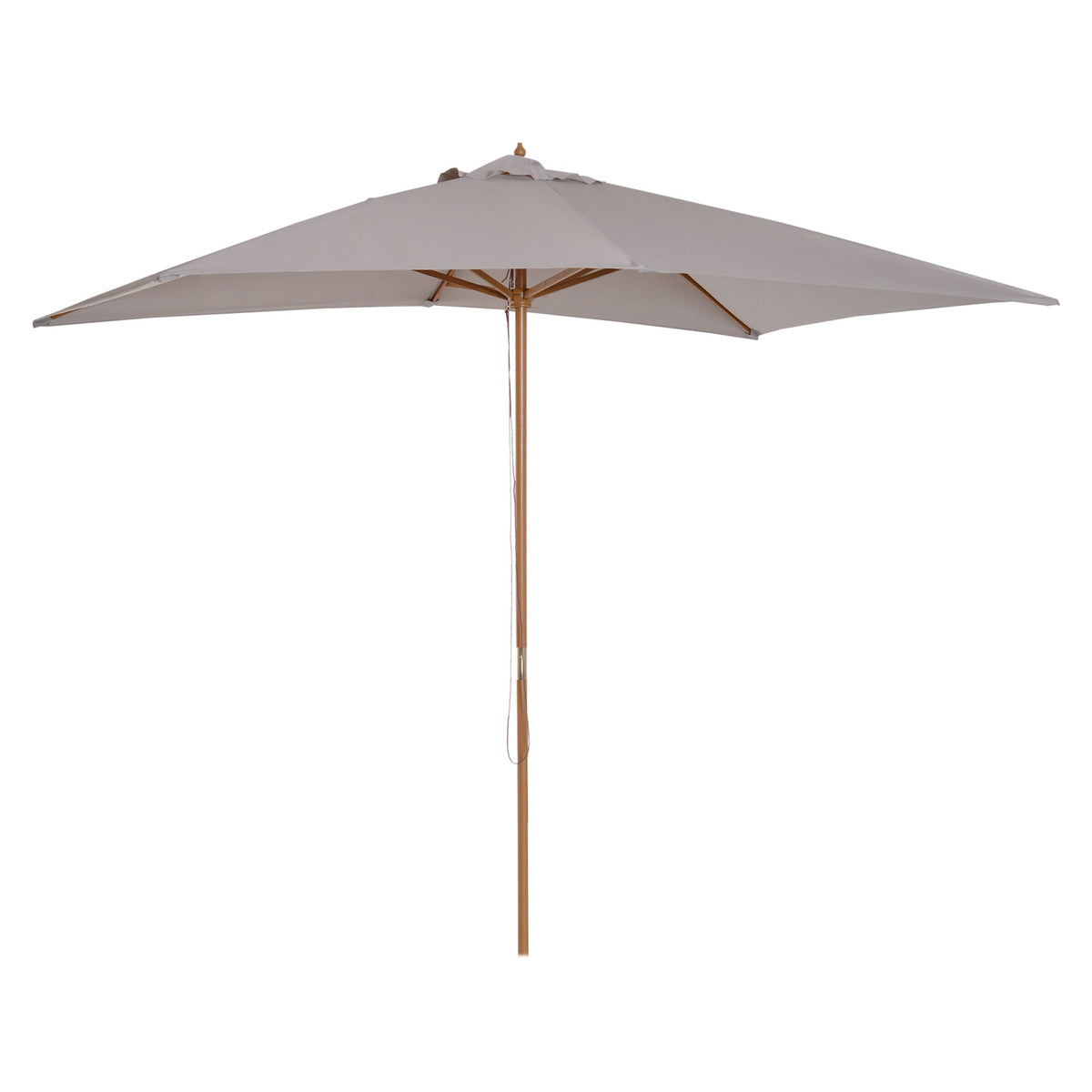 7' x 10' Wooden Patio Umbrella with Top Vent, Grey
