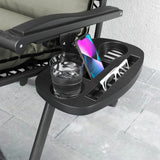 Set of 2 Zero Gravity Chairs with Cup and Phone Holder Tray, Grey