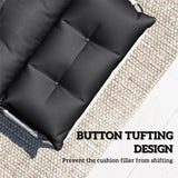 190x56x10cm Sun Lounger Cushions Set of 2 for Loungers, 220gsm UPF20+ Black