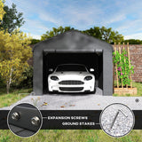 Onward 12' x 20' Heavy Duty Metal Carport with Galvanized Roof & Removable Sidewalls