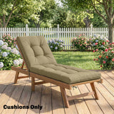 Memory Foam Sun Lounger Cushion with Ties, 190 x 60 cm, Sand