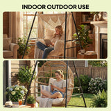 Hammock Chair Stand with Anti-Slip Pads and 2 Carabiners, Black