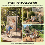 Hammock Chair Stand with Anti-Slip Pads and 2 Carabiners, Black