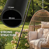 Hammock Chair Stand with Anti-Slip Pads and 2 Carabiners, Black
