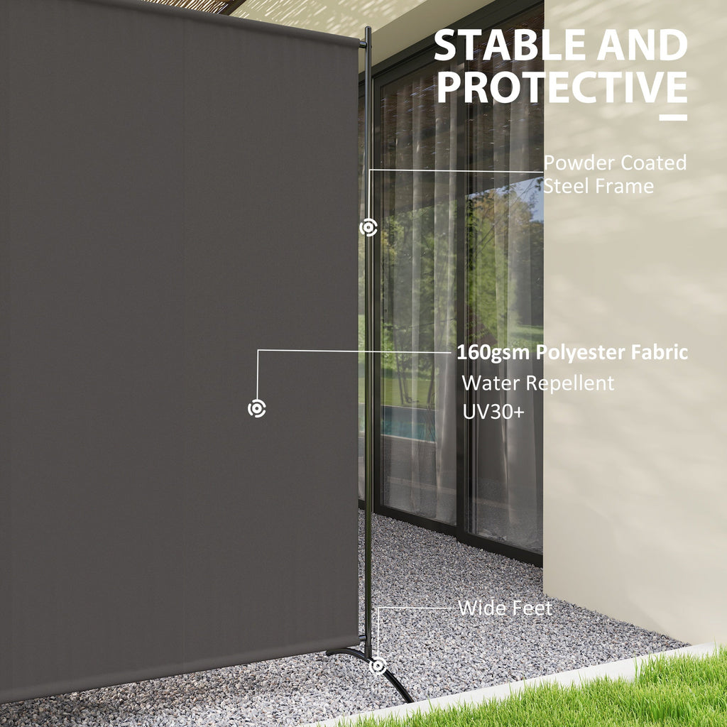 5.9FT Outdoor Privacy Screen with UPF30+ Protection, Freestanding, Dark Gray