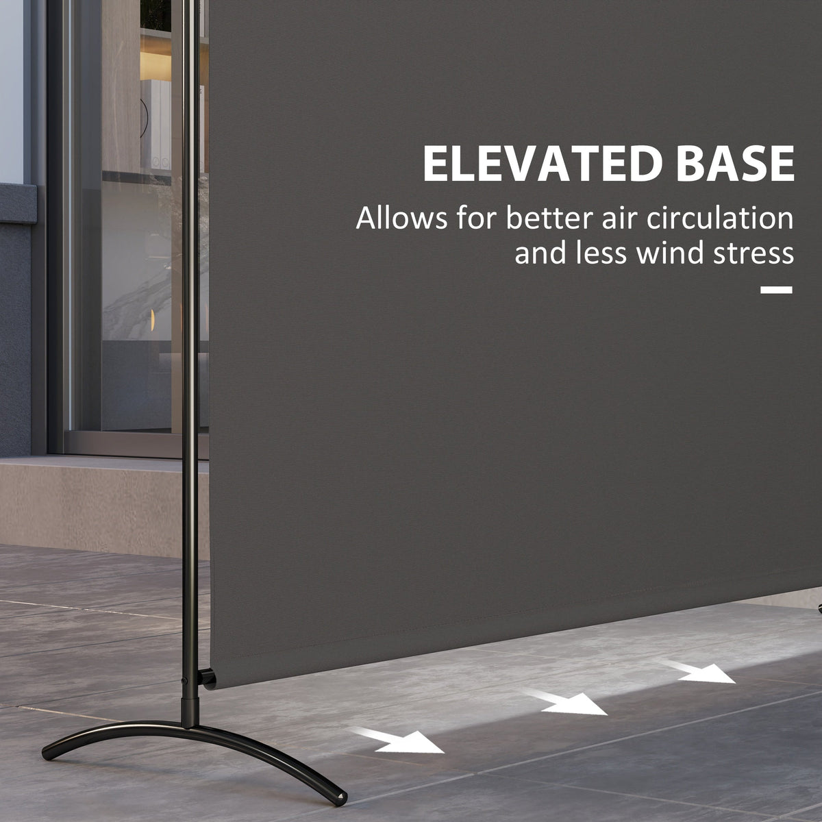 5.9FT Outdoor Privacy Screen with UPF30+ Protection, Freestanding, Dark Gray