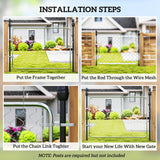 26-71 in. W x 4 ft. H Chain Link Fence Gate, Silver