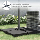4 Pieces Fillable Parasol Base, Heavy Duty Umbrella Weights for Cross Stand, Square Holder for Cantilever Parasol, Total 120KG Sand/ 80L Water Filled (Metal Pole & Cross Stand NOT INCLUDED)