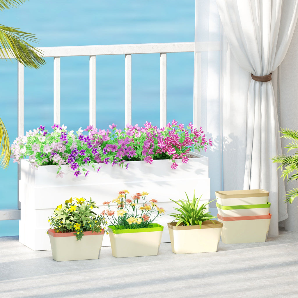 6 Pack 10.5" Self-Watering Planter Boxes with Water Level Indicator