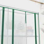 Lean-to Greenhouse 84.6" x 18.1" x 56.7" with 3 Shelves & 3 Rollup Doors, White