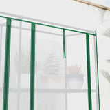 Lean-to Greenhouse 84.6" x 18.1" x 56.7" with 3 Shelves & 3 Rollup Doors, White