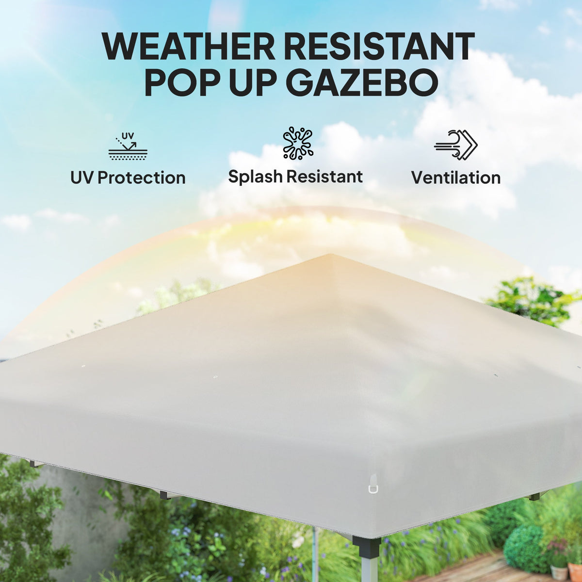 10' x 10' Pop Up Canopy Tent with Sidewalls and Roller Bag, White