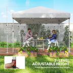 10' x 10' Pop Up Canopy Tent with Sidewalls and Roller Bag, White