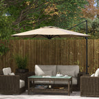 10ft Cantilever Patio Umbrella with 360° Rotation and Tilt, Khaki