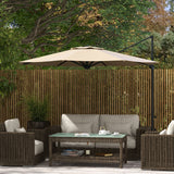 10ft Cantilever Patio Umbrella with 360° Rotation and Tilt, Khaki