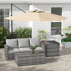 10ft Cantilever Patio Umbrella with 360° Rotation and Tilt, Khaki