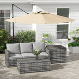 10ft Cantilever Patio Umbrella with 360° Rotation and Tilt, Khaki