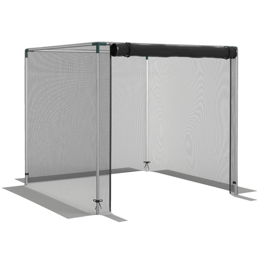 4' x 4' Crop Cage with Zippered Door and Steel Frame, Black