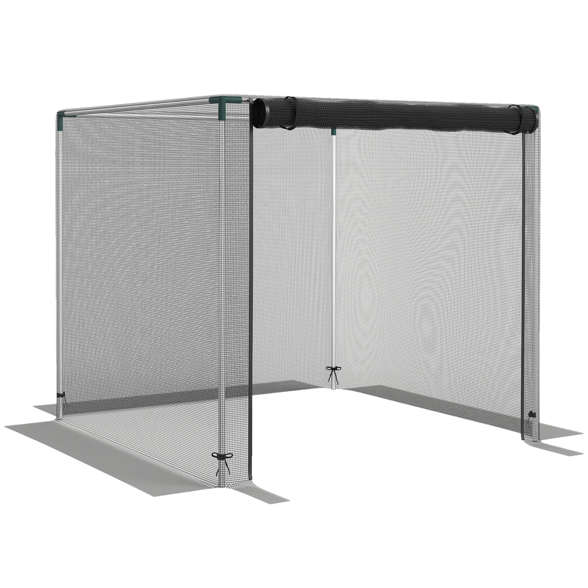 4' x 4' Crop Cage with Zippered Door and Steel Frame, Black